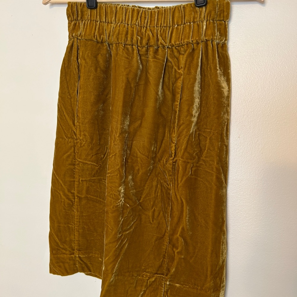 J. Crew Gold Velour Midi Skirt